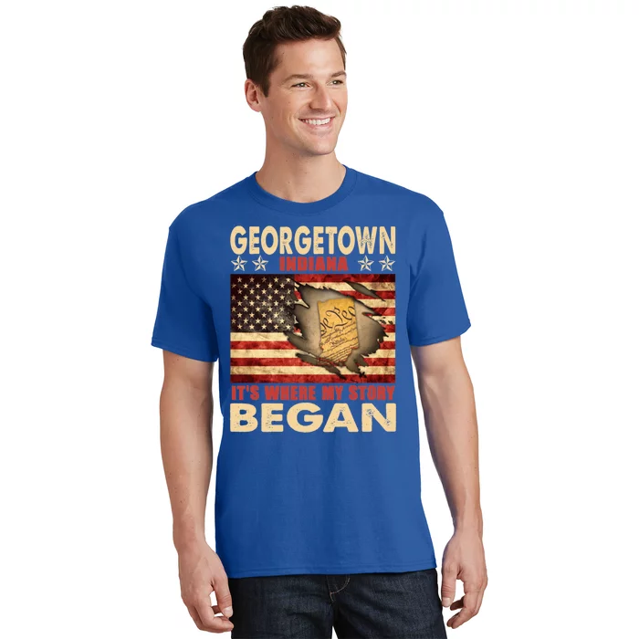 Georgetown Indiana Usa Flag 4th Of July Gift T-Shirt