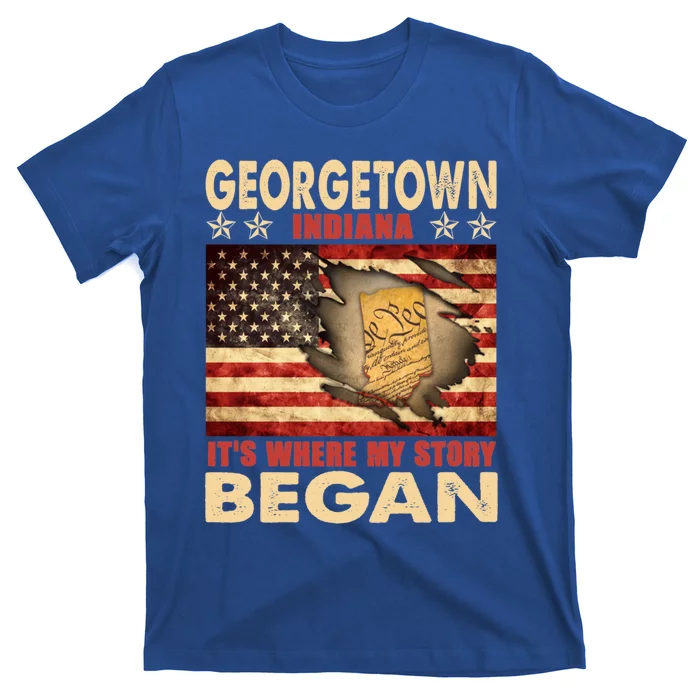 Georgetown Indiana Usa Flag 4th Of July Gift T-Shirt