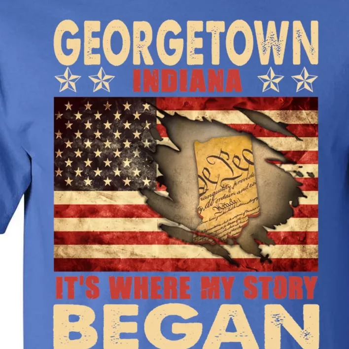 Georgetown Indiana Usa Flag 4th Of July Gift Tall T-Shirt