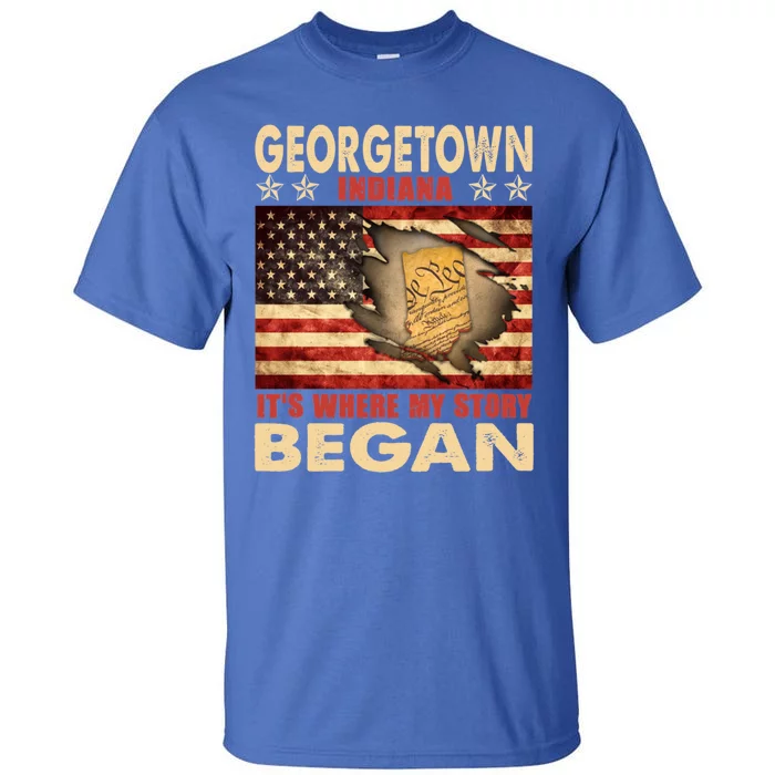 Georgetown Indiana Usa Flag 4th Of July Gift Tall T-Shirt