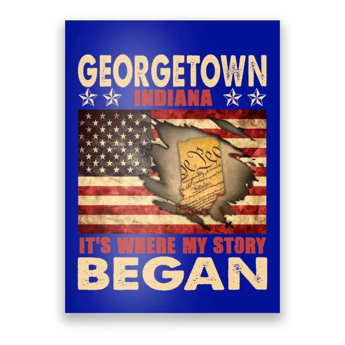 Georgetown Indiana Usa Flag 4th Of July Gift Poster