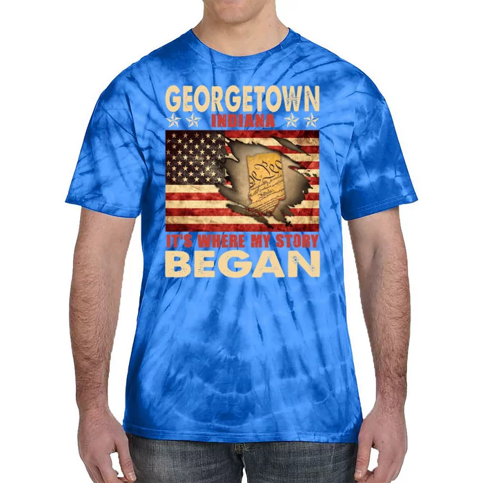 Georgetown Indiana Usa Flag 4th Of July Gift Tie-Dye T-Shirt