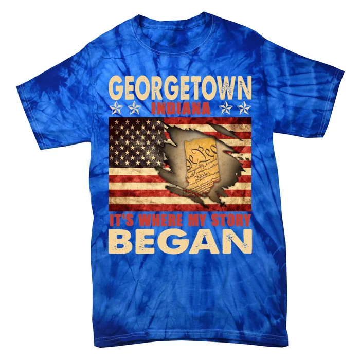 Georgetown Indiana Usa Flag 4th Of July Gift Tie-Dye T-Shirt