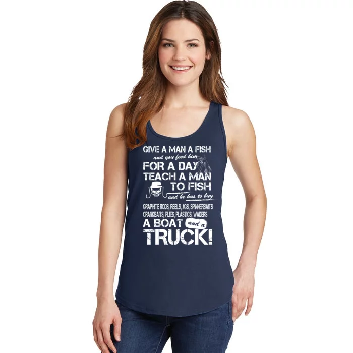 Give A Man A Fish A Boat And A Truck Ladies Essential Tank