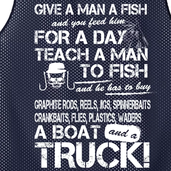 Give A Man A Fish A Boat And A Truck Mesh Reversible Basketball Jersey Tank