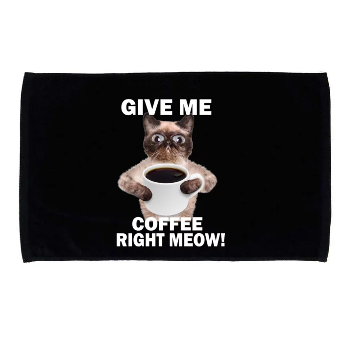 Give Me Coffee Right Meow Microfiber Hand Towel