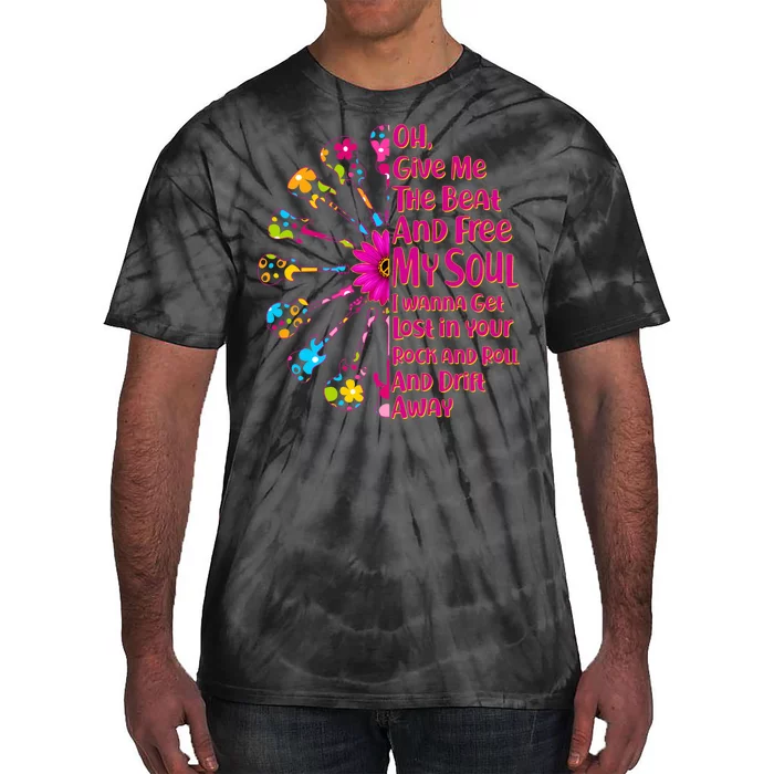 Give Me The Beat Hippie Guitars Tie-Dye T-Shirt