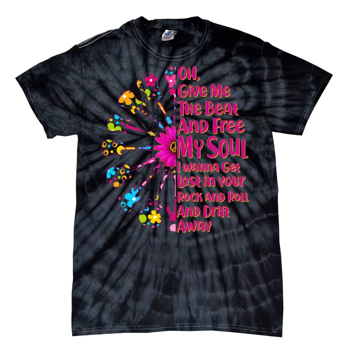 Give Me The Beat Hippie Guitars Tie-Dye T-Shirt