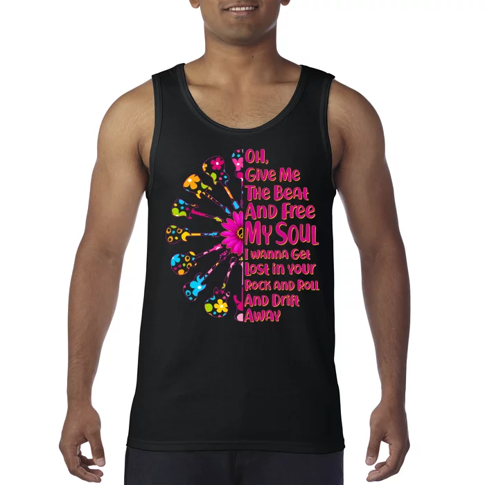 Give Me The Beat Hippie Guitars Tank Top