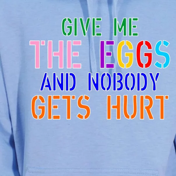 Give Me The Eggs and Nobody Gets Hurt Easter Egg Hunt Unisex Surf Hoodie