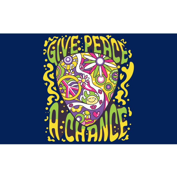 Give Peace A Chance Hippie Guitar Pick Bumper Sticker