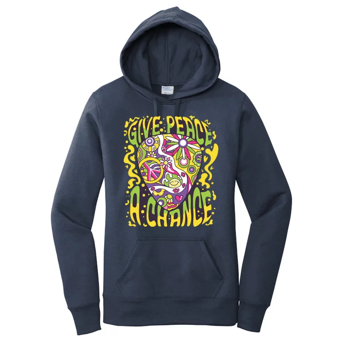 Give Peace A Chance Hippie Guitar Pick Women's Pullover Hoodie