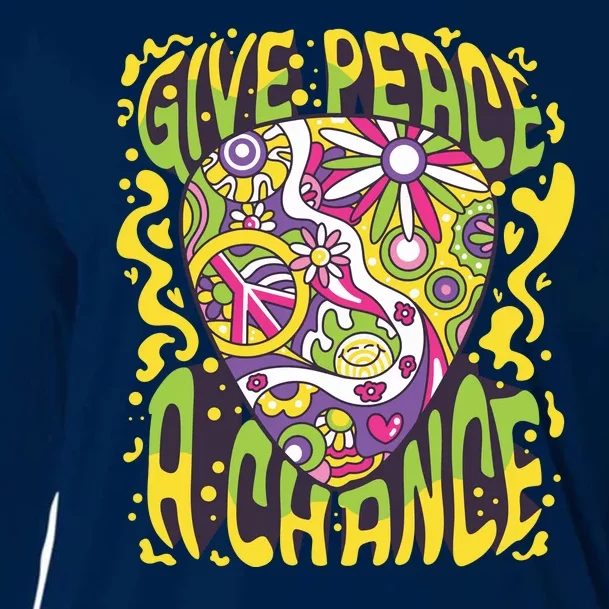 Give Peace A Chance Hippie Guitar Pick Cooling Performance Long Sleeve Crew