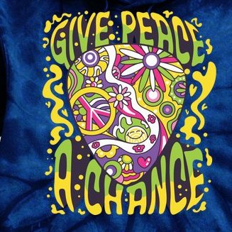 Give Peace A Chance Hippie Guitar Pick Tie Dye Hoodie