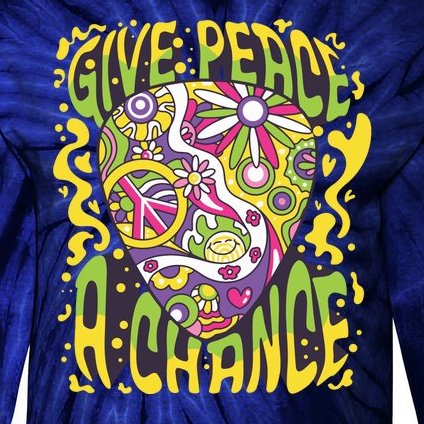 Give Peace A Chance Hippie Guitar Pick Tie-Dye Long Sleeve Shirt