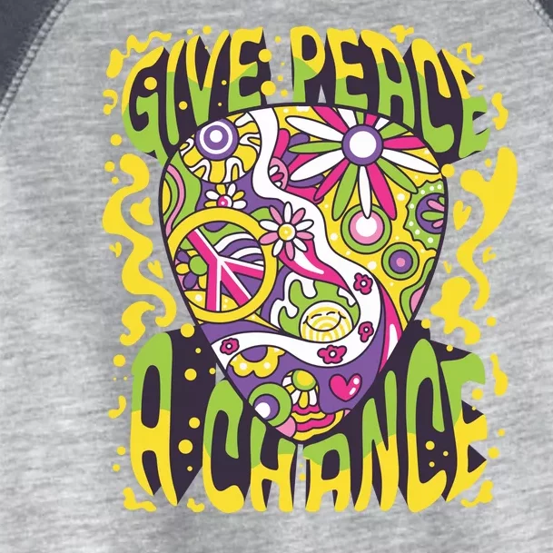 Give Peace A Chance Hippie Guitar Pick Toddler Fine Jersey T-Shirt