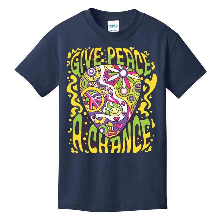 Give Peace A Chance Hippie Guitar Pick Kids T-Shirt