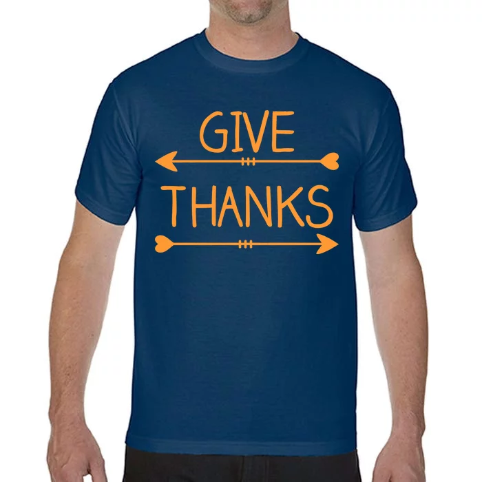 Give Thanks Arrows Heart Thanksgiving Comfort Colors T-Shirt