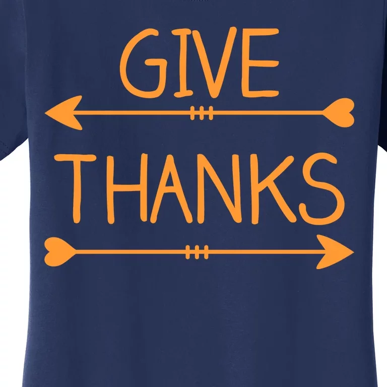 Give Thanks Arrows Heart Thanksgiving Women's T-Shirt