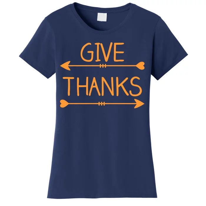 Give Thanks Arrows Heart Thanksgiving Women's T-Shirt