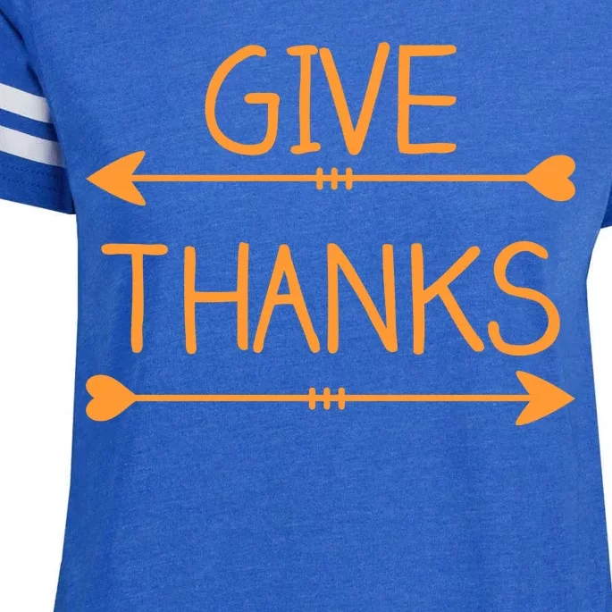 Give Thanks Arrows Heart Thanksgiving Enza Ladies Jersey Football T-Shirt