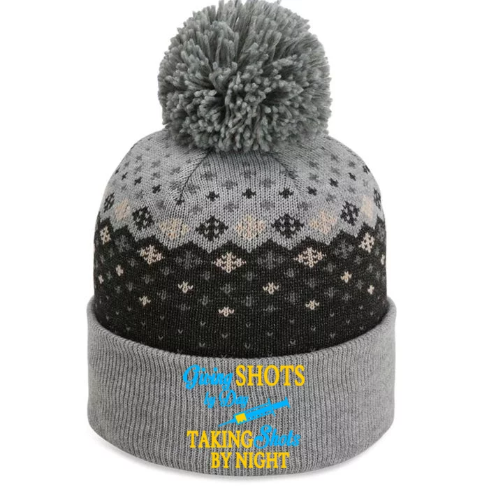 Givings Shots By Day and Taking Shots By Night Nurse The Baniff Cuffed Pom Beanie