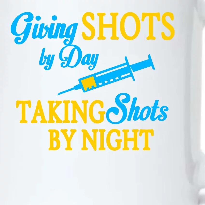 Givings Shots By Day and Taking Shots By Night Nurse Black Color Changing Mug