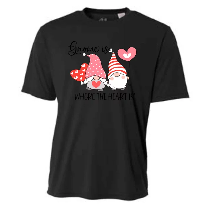 Gnome Is Where The Heart Is Gift For Valentine Day Cooling Performance Crew T-Shirt