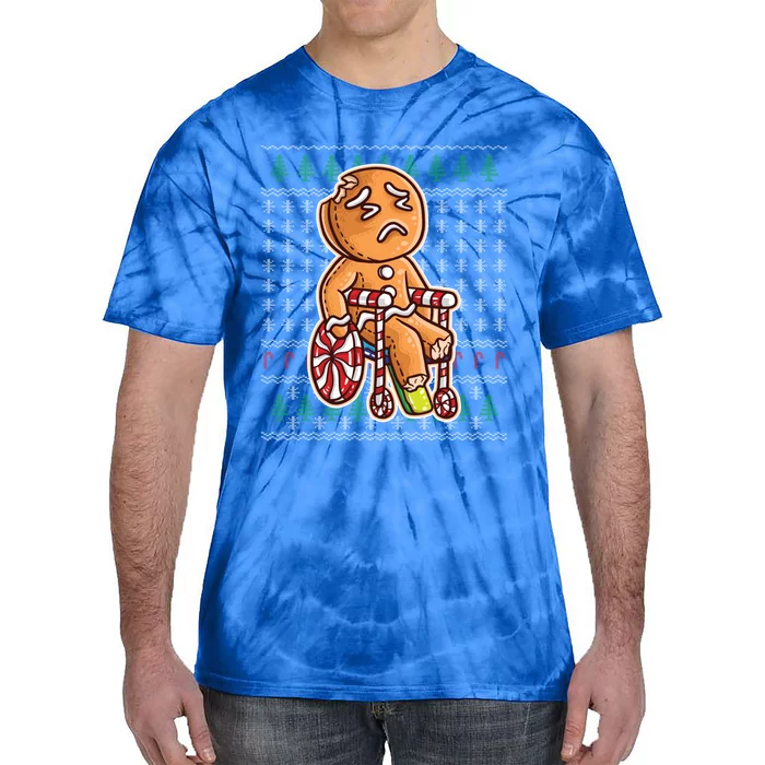 Gingerbread In Wheelchair Broken Leg Joke Cookie Baking Great Gift Tie-Dye T-Shirt