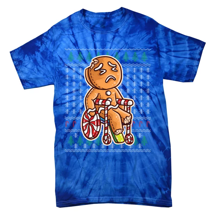 Gingerbread In Wheelchair Broken Leg Joke Cookie Baking Great Gift Tie-Dye T-Shirt