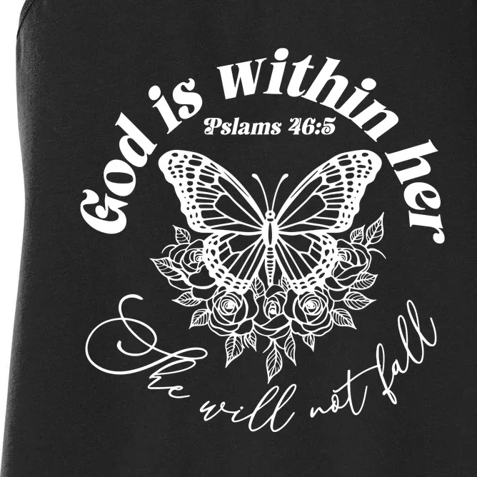 God Is Within Her She Will Not Fall Women's Racerback Tank