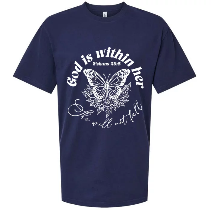 God Is Within Her She Will Not Fall Sueded Cloud Jersey T-Shirt