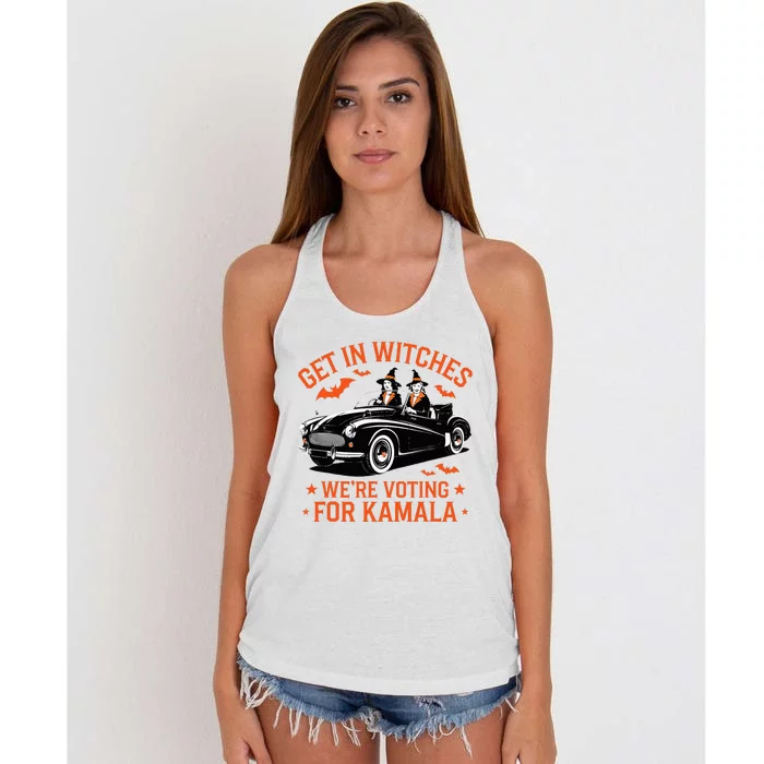 Get In Witches WeRe Voting For Kamala Harris Witch 2024 Women's Knotted Racerback Tank