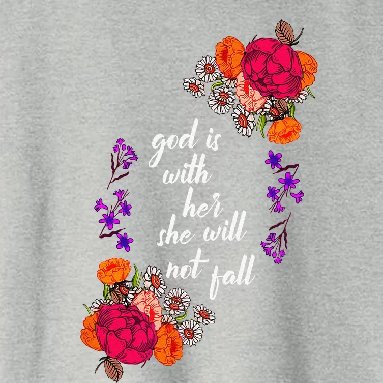 God Is With Her Biblical Quote Godly Sayings Christian Gift Women's Crop Top Tee