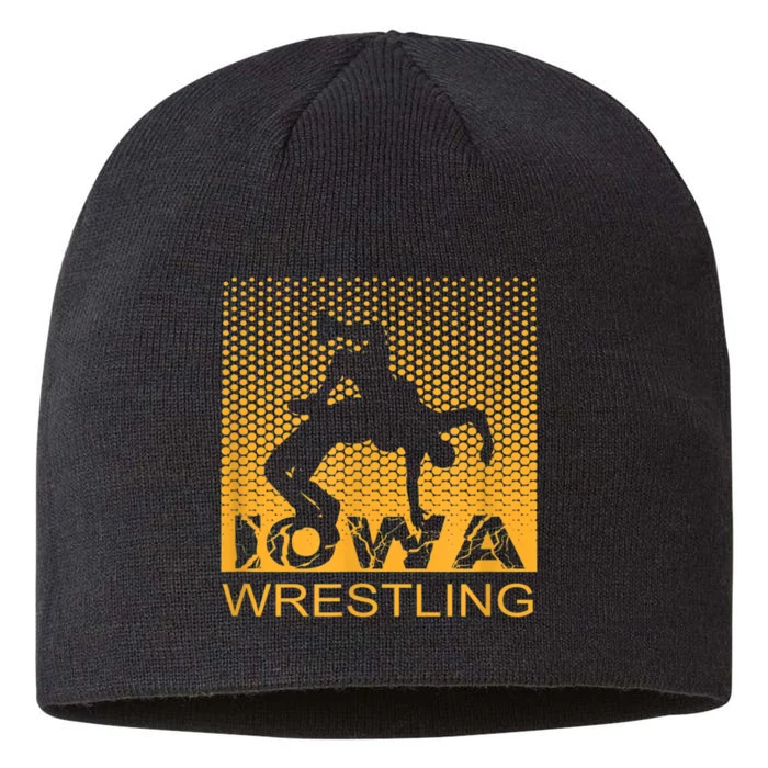 Graphic Iowa Wrestling Freestyle Wrestler The Hawkeye State 8 1/2in Sustainable Knit Beanie