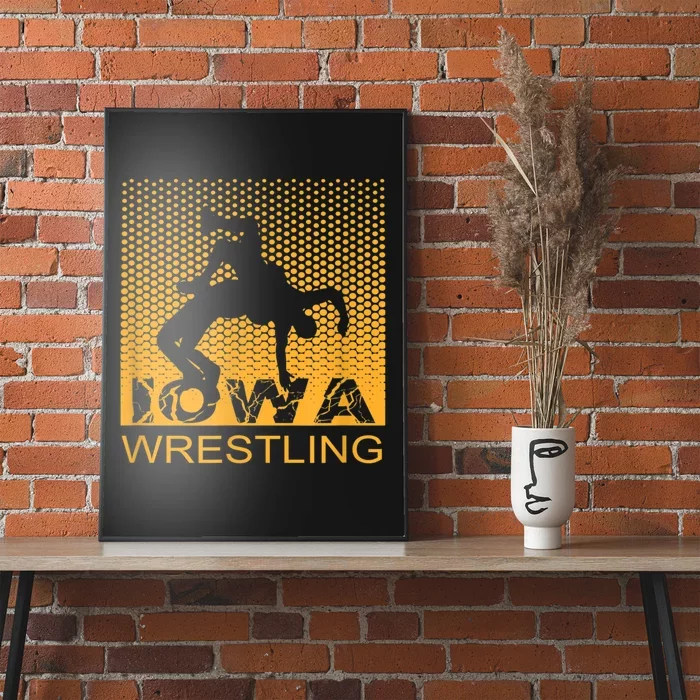 Graphic Iowa Wrestling Freestyle Wrestler The Hawkeye State Poster