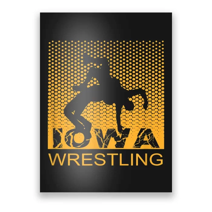 Graphic Iowa Wrestling Freestyle Wrestler The Hawkeye State Poster