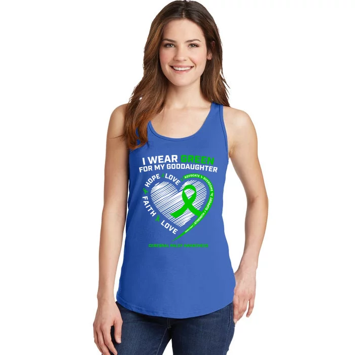 Godmother I Wear Green For My Goddaughter Cerebral Palsy Gift Ladies Essential Tank