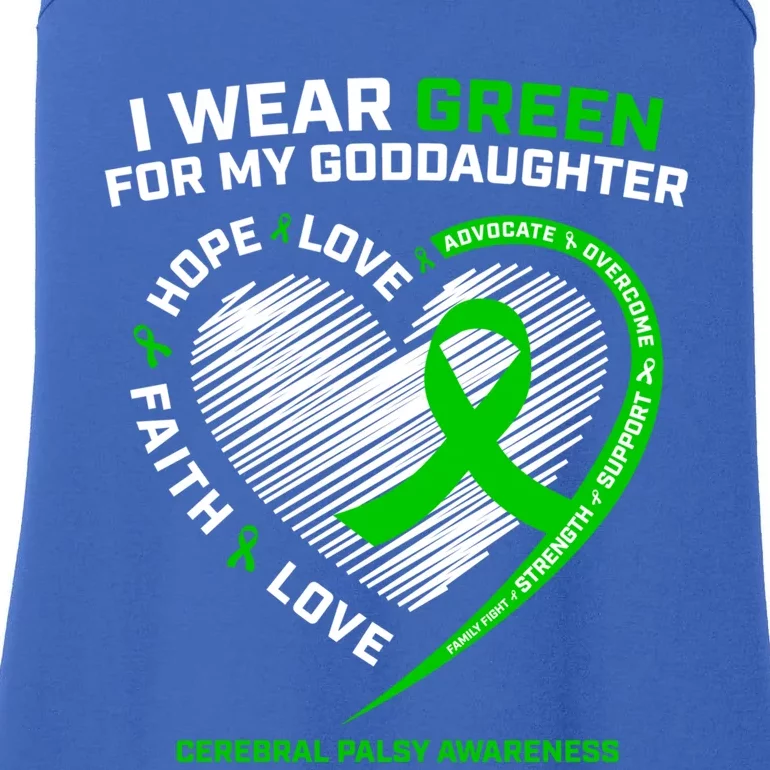 Godmother I Wear Green For My Goddaughter Cerebral Palsy Gift Ladies Essential Tank