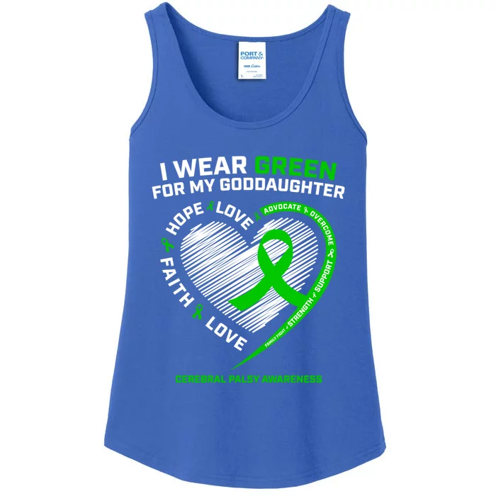 Godmother I Wear Green For My Goddaughter Cerebral Palsy Gift Ladies Essential Tank