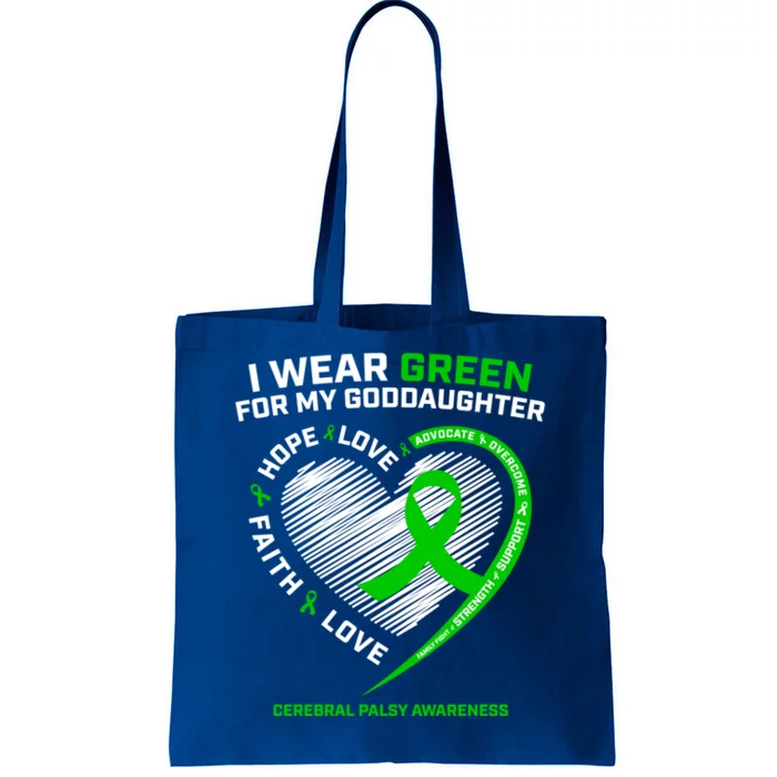 Godmother I Wear Green For My Goddaughter Cerebral Palsy Gift Tote Bag