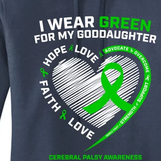 Godmother I Wear Green For My Goddaughter Cerebral Palsy Gift Women's Pullover Hoodie