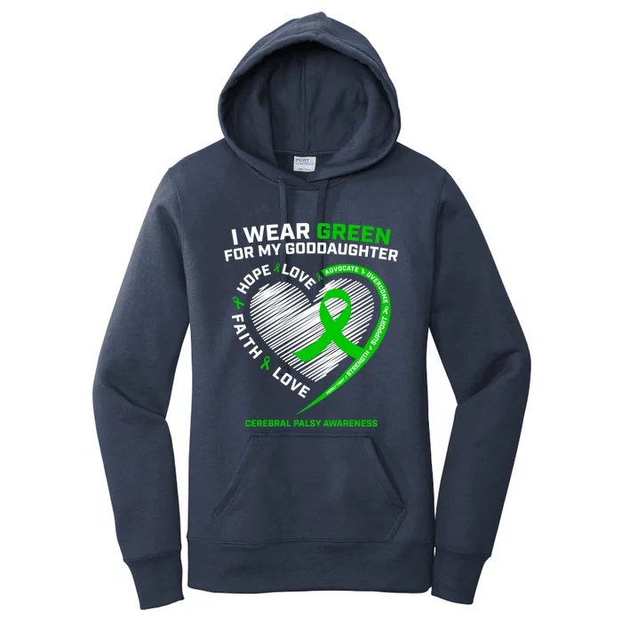 Godmother I Wear Green For My Goddaughter Cerebral Palsy Gift Women's Pullover Hoodie