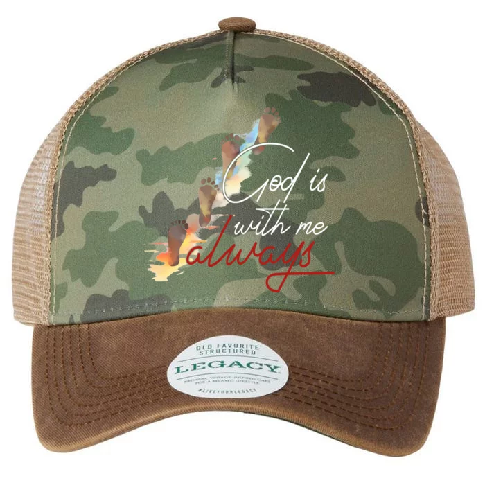 God Is With Me Always Footsteps Legacy Tie Dye Trucker Hat