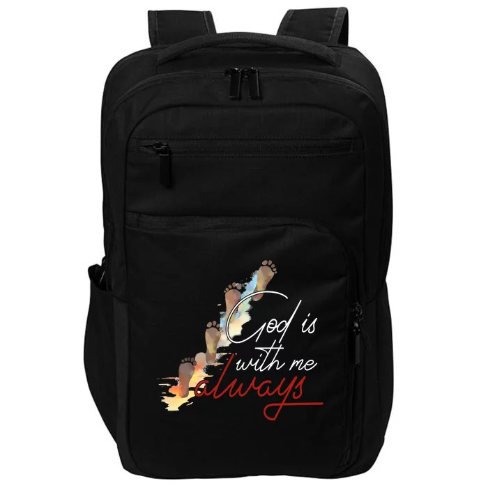 God Is With Me Always Footsteps Impact Tech Backpack