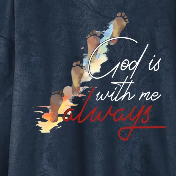 God Is With Me Always Footsteps Hooded Wearable Blanket