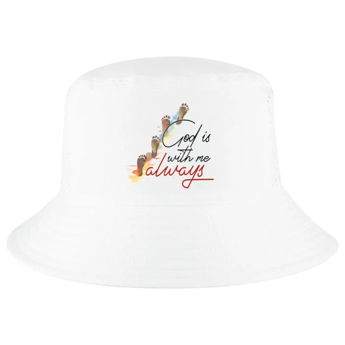 God Is With Me Always Footsteps Cool Comfort Performance Bucket Hat