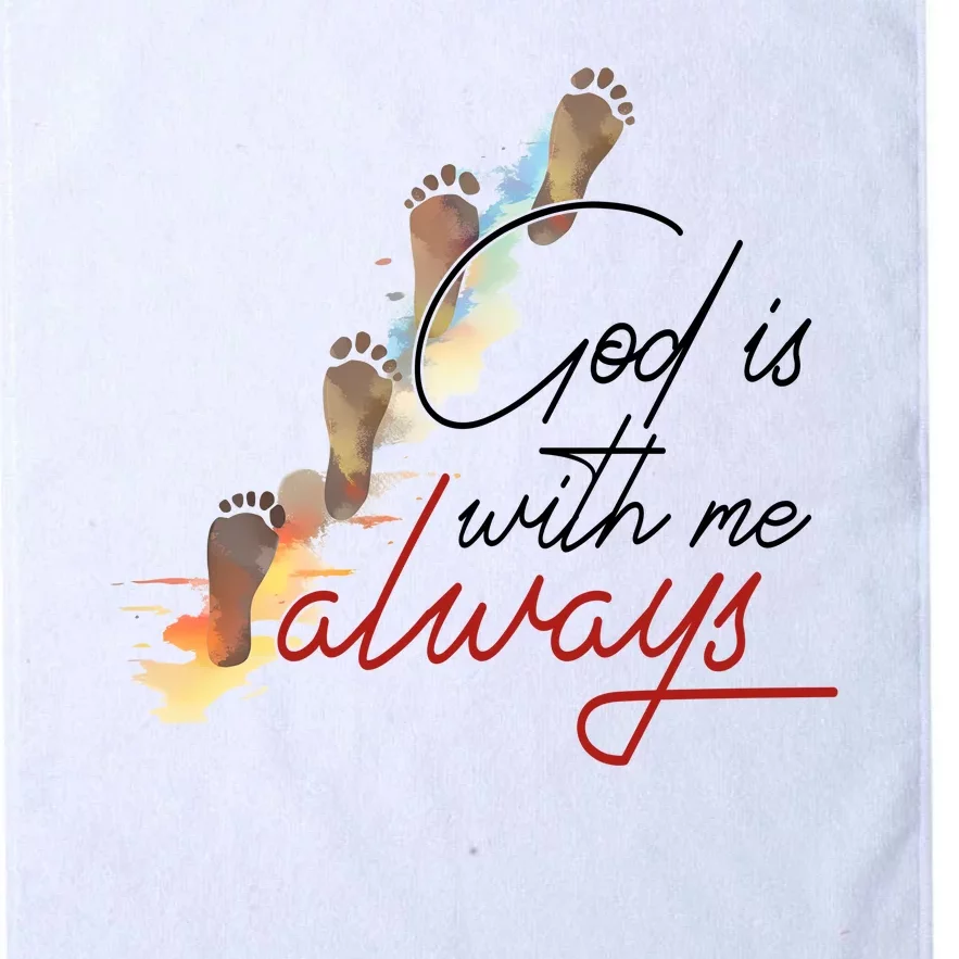 God Is With Me Always Footsteps Platinum Collection Golf Towel