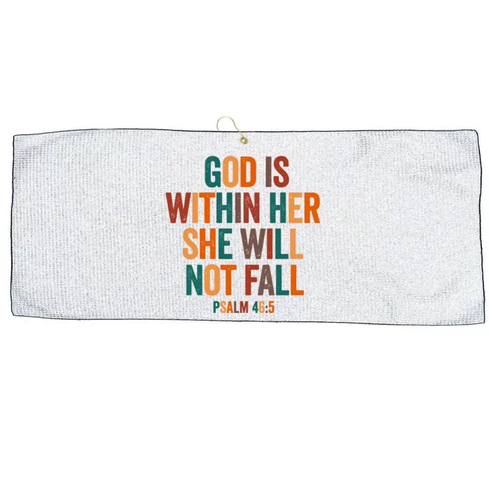 God Is Within Her She Will Not Fall Large Microfiber Waffle Golf Towel