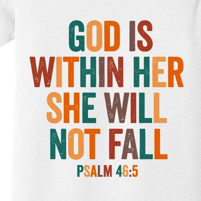 God Is Within Her She Will Not Fall Baby Bodysuit